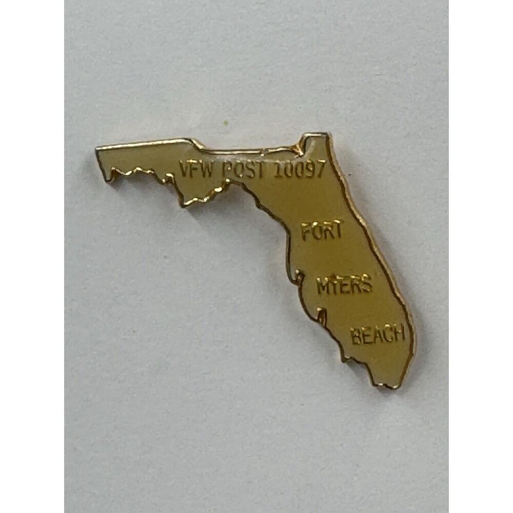 Vtg VFW Post 10097 Ft Myers Beach FL Pin Veterans Foreign Wars